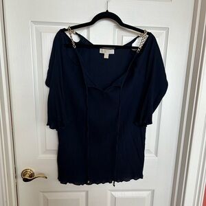 Michael Kors Navy Top 1X